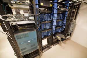 Server racks inside a data centre